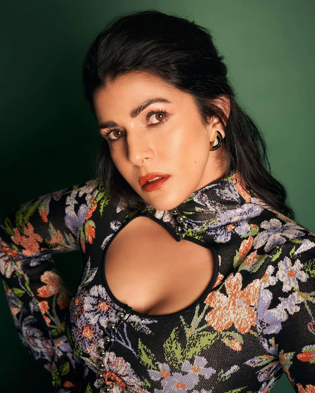 Indian Actress Nimrat Kaur Stills In Green Dress